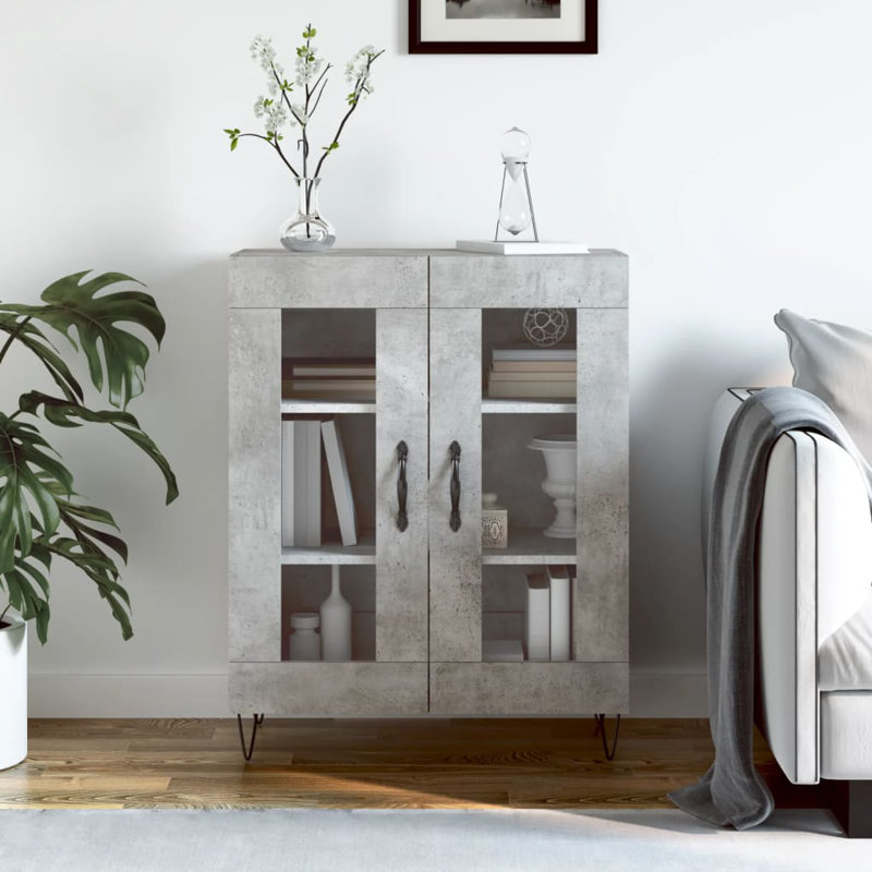 Marialyce Display Cabinet, Concrete Grey