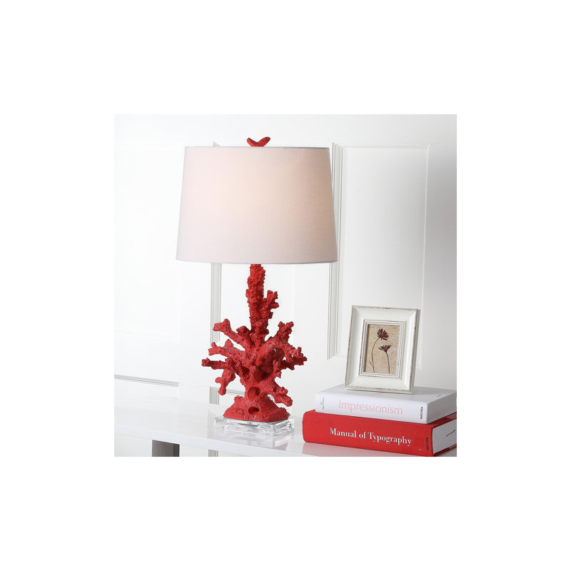 Ensemble de lampes de table 28 po Humboldt, Rouge / ombre blanc