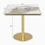 Table carrée bistro moderne tulipe 31,5 pouces avec plateau en faux marbre, facile à assembler, structure en métal robuste-130632882