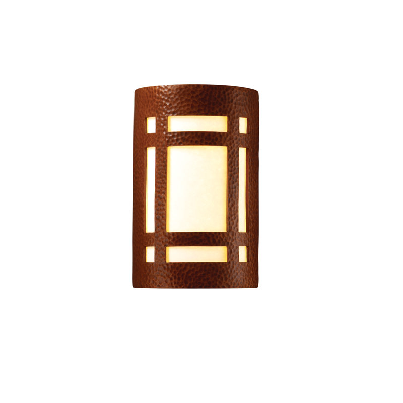 Applique murale encastrée en cuivre martelé Watton, DEL, H 12,5 po x l 7,75 po x P 6,25 po