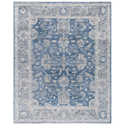 Oriental Hand-Knotted Blue / Grey Area Rug