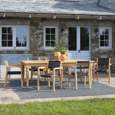 Morones Square 6 - Person 87'' Long Teak Dining Set