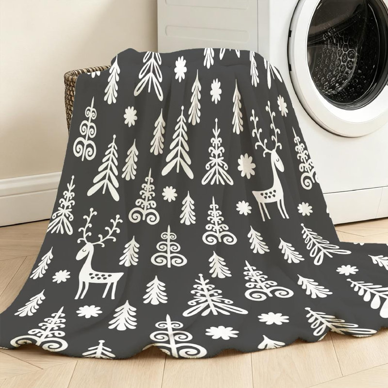 Jeté transparent en flanelle molletonnée ultra douce, pour impression recto pour l'hiver et Noël, Jeté 50 po x 60 po