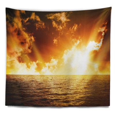 Tapisserie coucher de soleil sur la plage