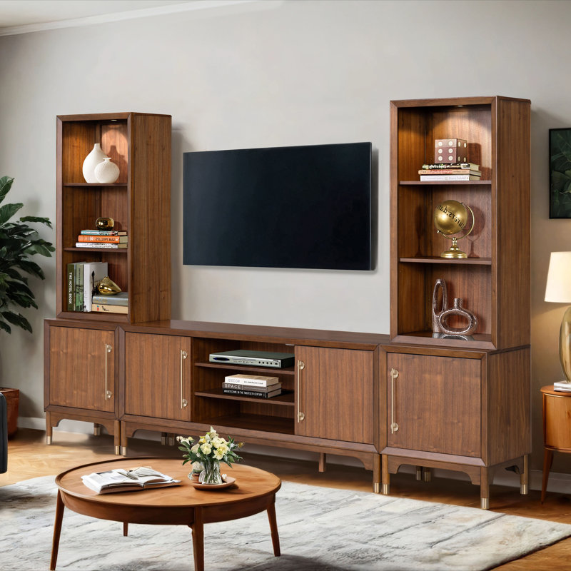 Miloe 118" Entertainment Center Set With Storage Pier Cabinets