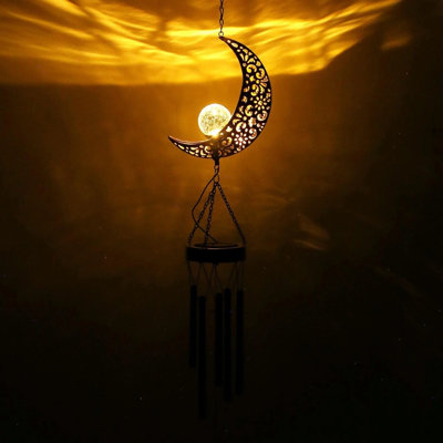 Solar Hanging Moon Wind Chime Light
