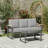 2-Piece 3-Seat Outdoor Sofa Couch Set, 75" All-Weather 3-Seat Aluminum Patio Sofa With Thick Gray Cushions  & 44" Glass Coffee Table