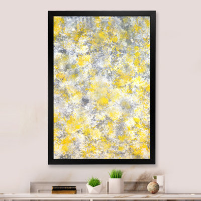 «Gray and Yeollow Abstract Merging XV», œuvre d'art moderne et contemporaine sur toile