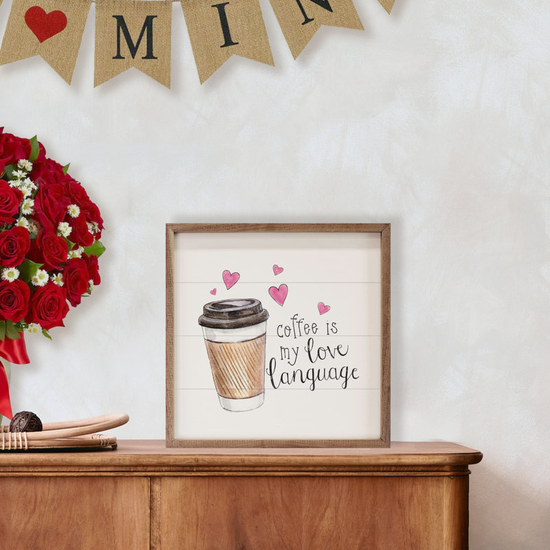 Coffee Is My Love Language White, 4" H x 4" W