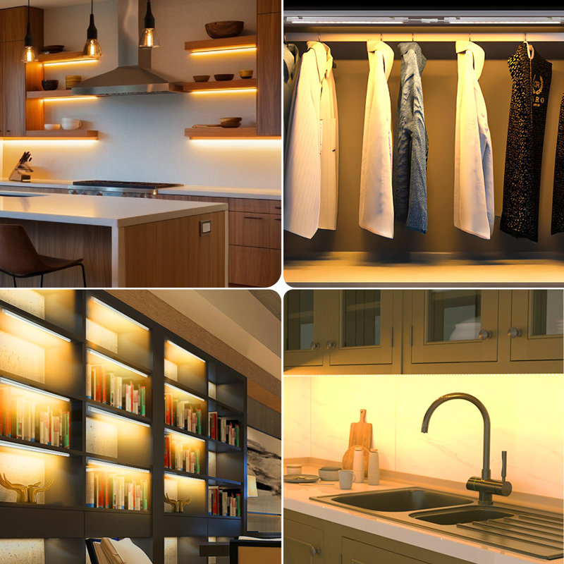 Éclairage DEL encastrable à intensité variable pour cuisine, placard, établi et armoire - ensemble de six lumières de 12 pouces