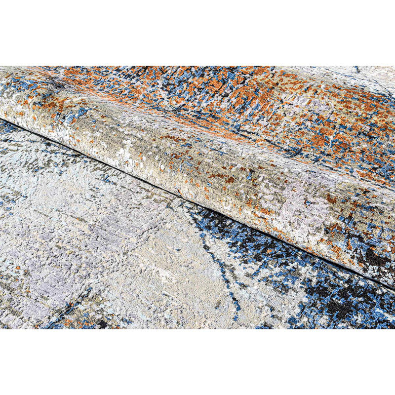 Hand Knotted Abstract Area Rug in Gray/Black, Rectangle 8' x 10'