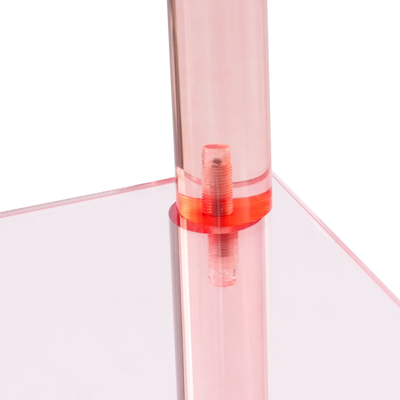 Bibliothèque à 6 niveaux en acrylique, Clear Pink