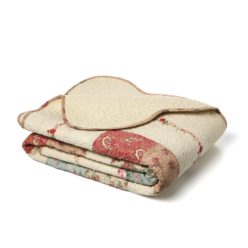 Traditional Cotton Floral Quilt, Queen