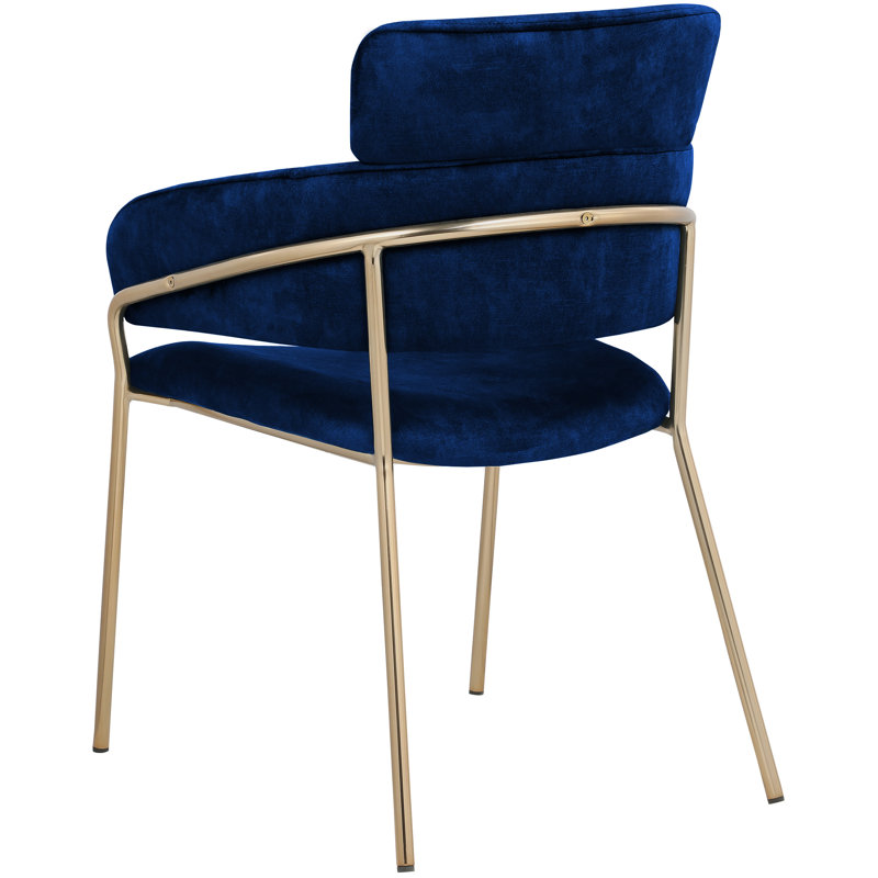 Chaise en velours Yara, Velours marine