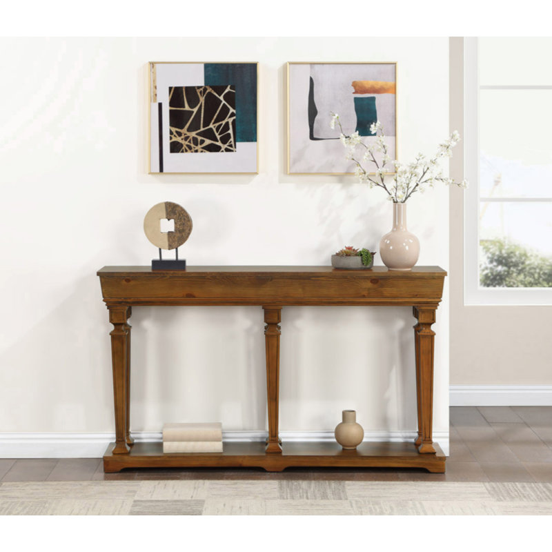 Garrison Oak Finish Console Table