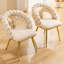 Ensemble de 2 chaises de salle à manger modernes en velours, chaises d'appoint élégantes à dossier bullé et pieds dorés pour la salle à manger et la chambre à coucher