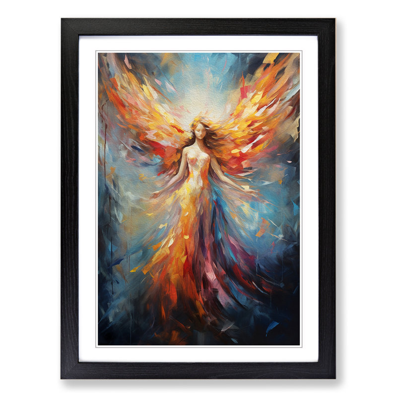 Single Picture Frame Print on Wood, 64cm H x 46cm W, Black Framed