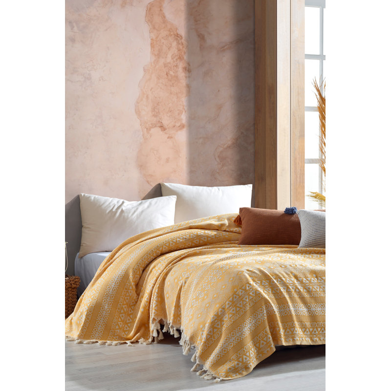 Courtepointe 100% coton Moneta, Moutarde