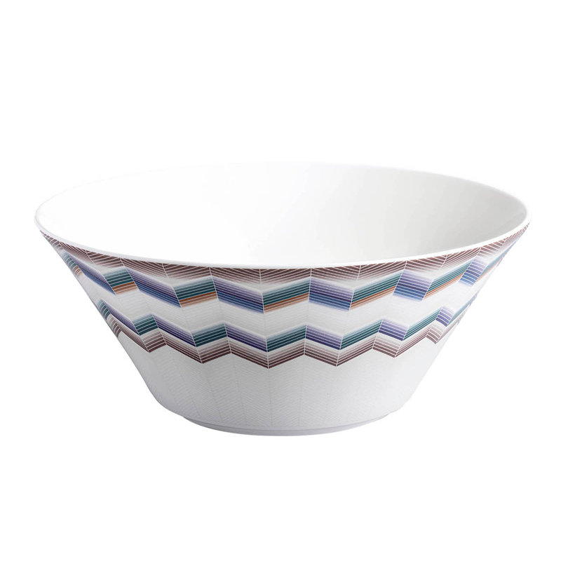 Missoni Salad Bowl Zig Zag Jarris 156 Diam 10.43" , H 4.33", Blue