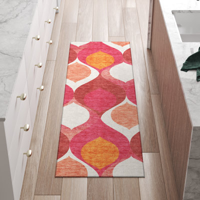 Tapis géométrique en polyester résistant aux taches et lavable à la machine