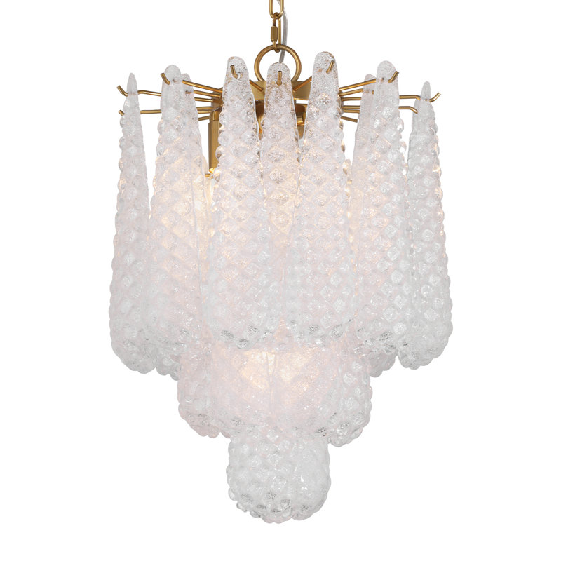 Luminaire suspendu en laiton vieilli 4 lumières Hamdiye, Blanc
