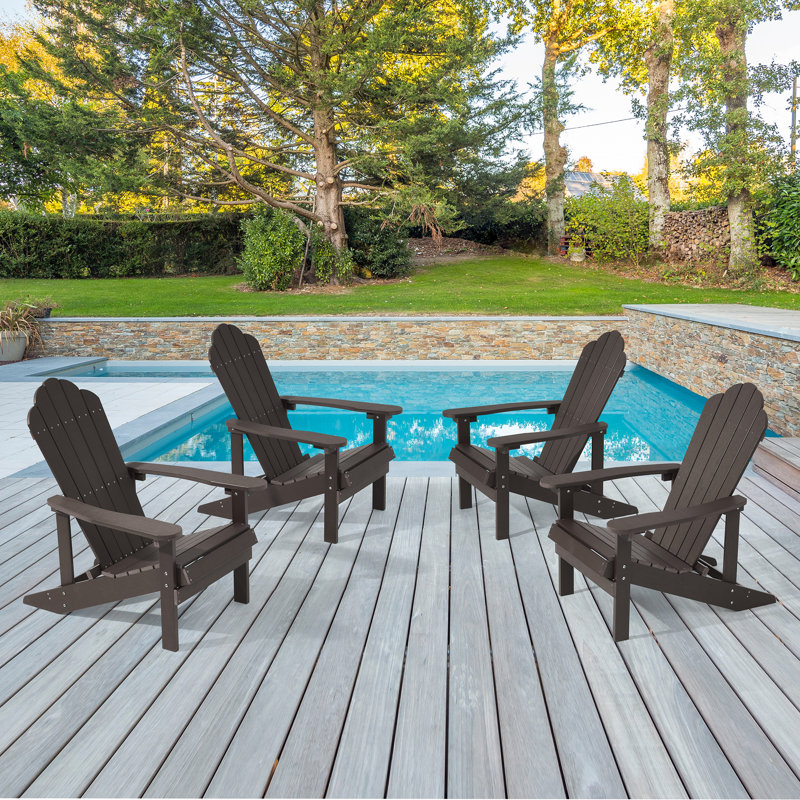 Chaise Adirondack Wesley Hips résistante aux intempéries, Café