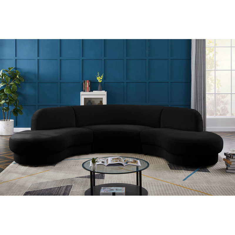 Isnesh Velvet Curved Sectional Symmetrical