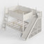 Lit superposé double en bois massif avec glissade, échelles et tablettes de rangement, lit superposé pour enfant, beige-2010004468