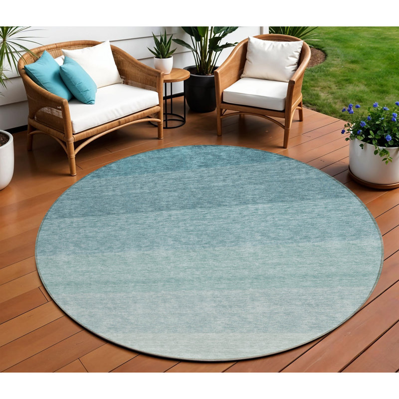 Tapis rond bleu 8 po