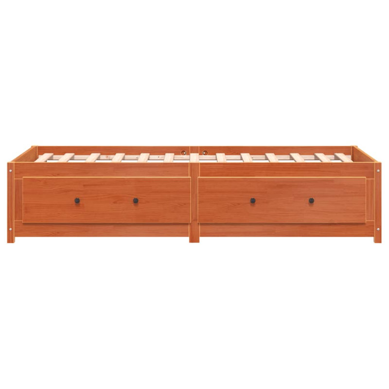 Day Bed Solid Wood, 90 x 200 cm, Brown