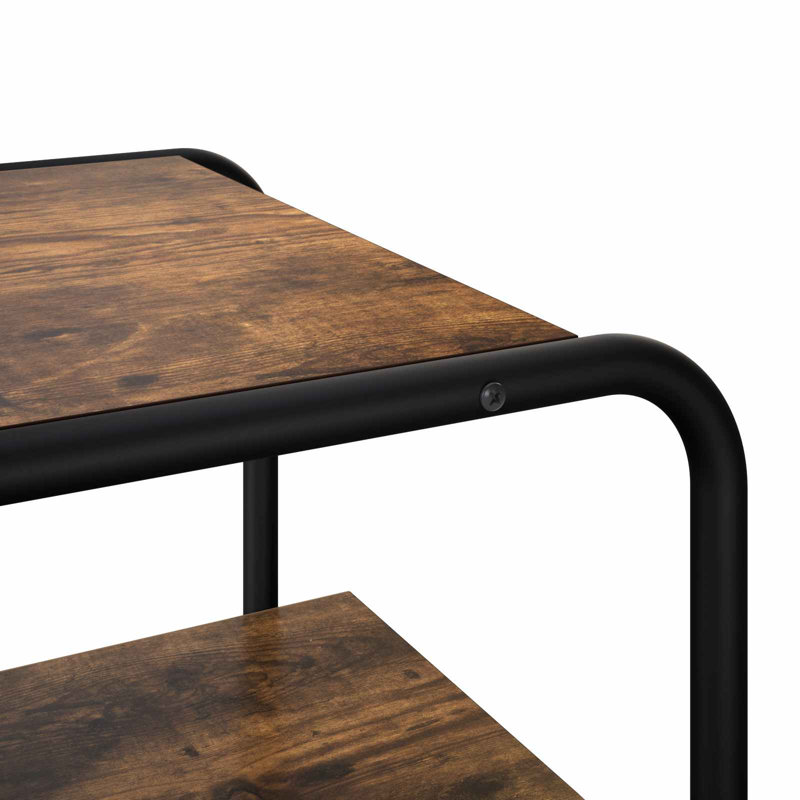 Console Table, Smoked Oak / Black, 75cm H x 60cm W x 41cm D, Smoked Oak