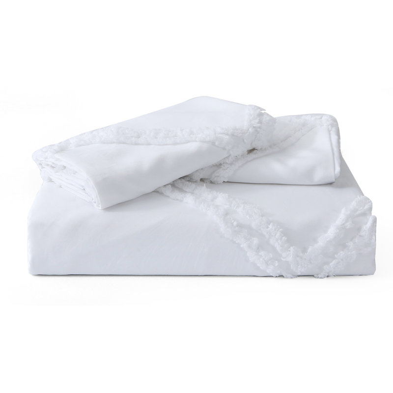 Solayne Boho Tufted Duvet Cover Set – Textured Geometric Pattern, Corner Ties & Zipper Closure, Full Duvet Cover + 2 Shams