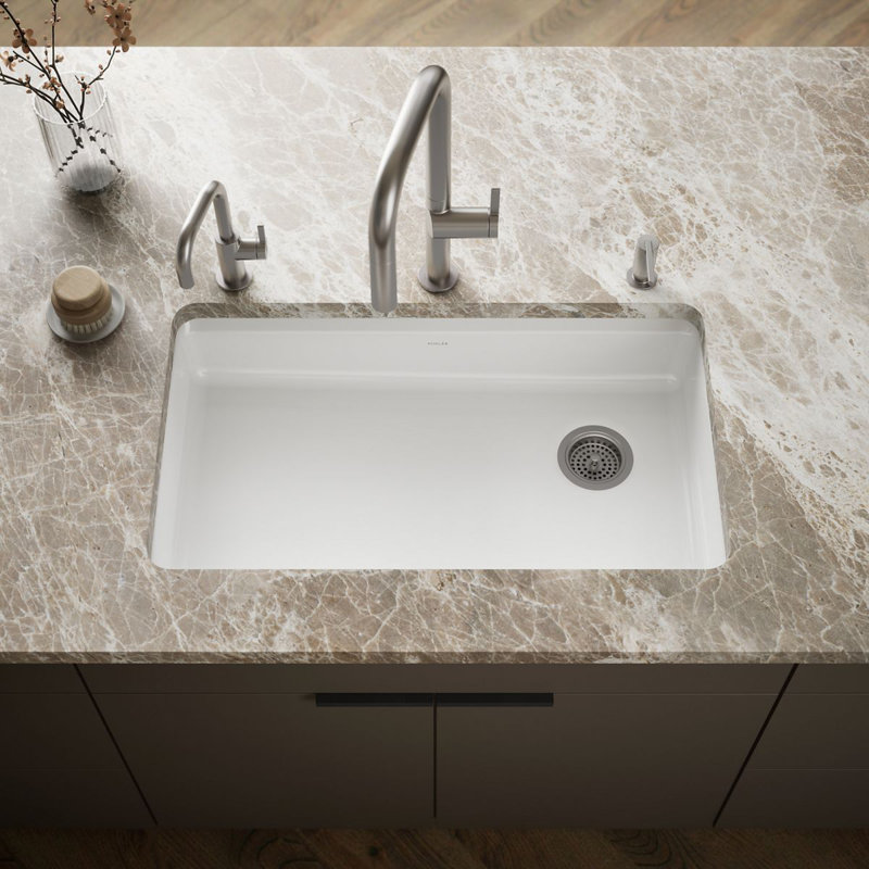 Riverby® 33" L x 22" W Undermount Single Bowl Kitchen Sink, Basalt