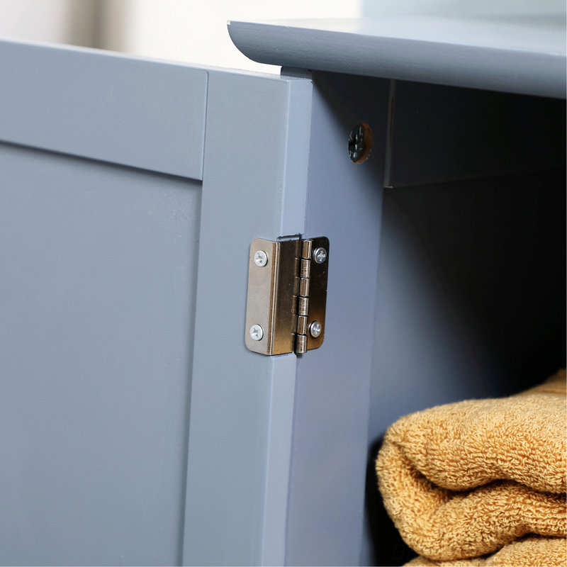 Gray MDF Pedestal Under Sink Bathroom Cabinet with Shelf