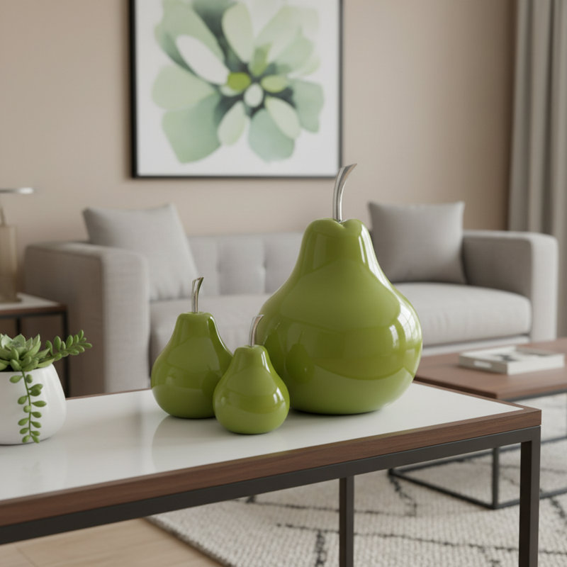 Annebeth Pera Blanco poire, H 9 po x l 6 po x P 6 po, Vert
