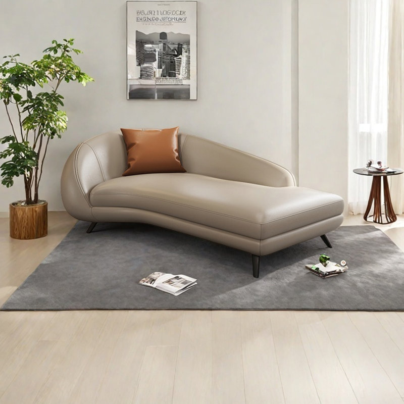 Fauteuil inclinable ergonomique en cuir Napa, Kaki pâle, Orienté à gauche (vu de face)