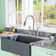 CASAINC Bridge Pull Down Touchless Sensor Kitchen Faucet with 2 Handles