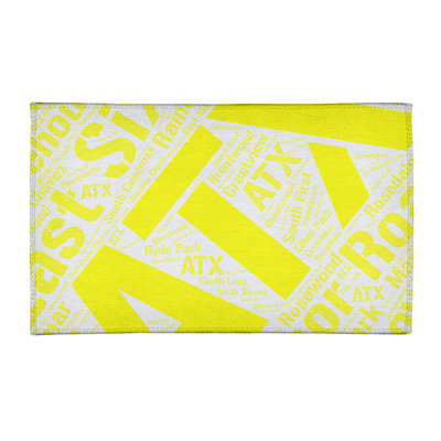 Tapis jaune poils longs à tissage plat