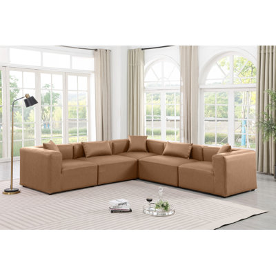 Canapé modulaire en similicuir 5 pièces Houswerth