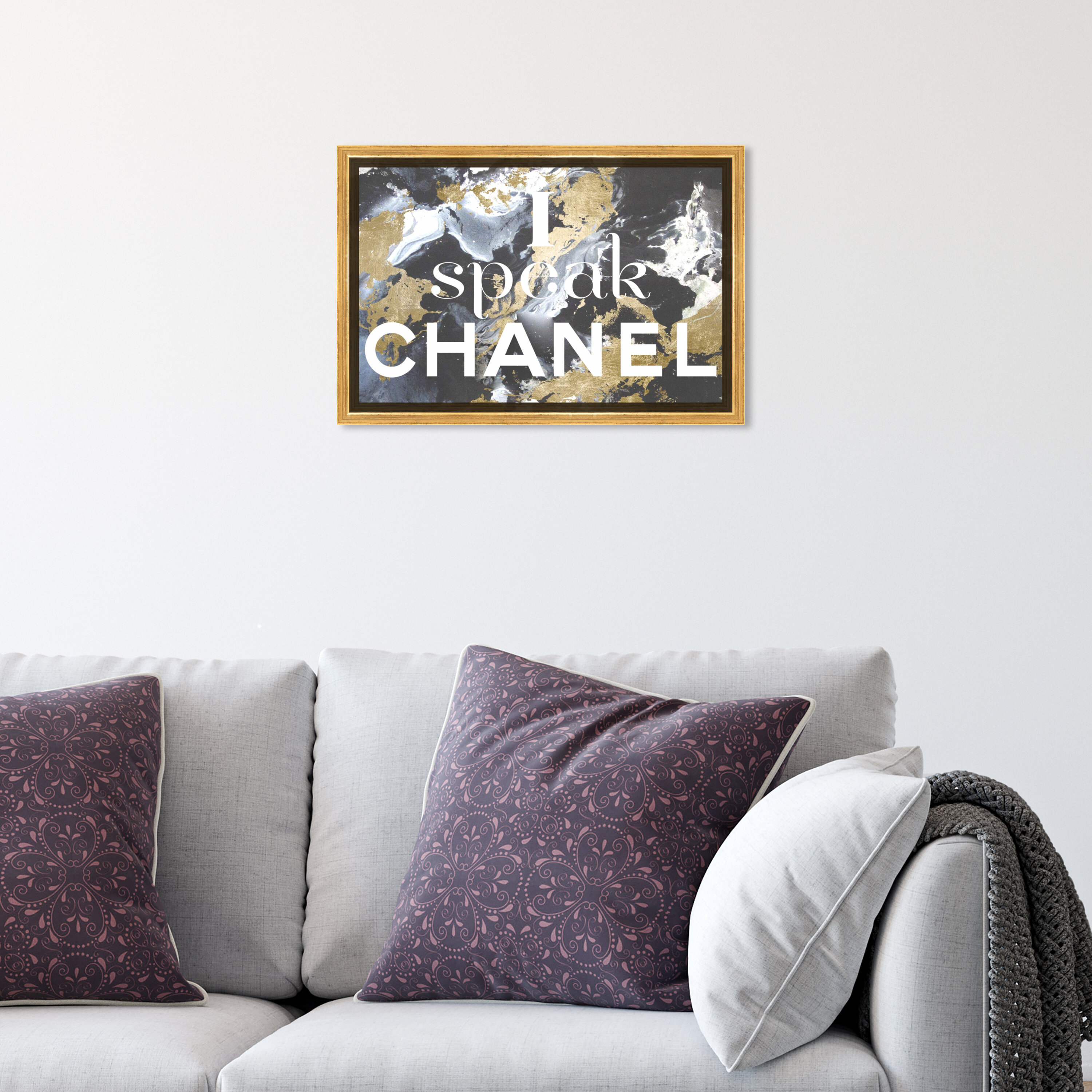 Typography and Quotes I Speak French Fashion Quotes and Sayings' - Graphic Art Print on Canvas House of Hampton Format: Gold Framed, Size: 16 H x 2