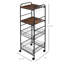 Chariot de cuisine 16 po à 4 niveaux, chariot de rangement utilitaire avec 2 tiroirs, crochets latéraux pour la salle à manger et la cuisine, brun-70076282