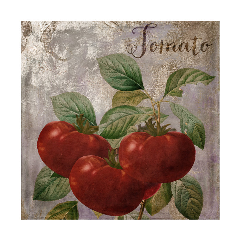 Art sur toile bolognaise, tomate, H 14 po x l 14 po