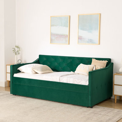Lit de jour simple tapissier avec couchette escamotable, conception de chargement USB, L 81 po x l 45 po