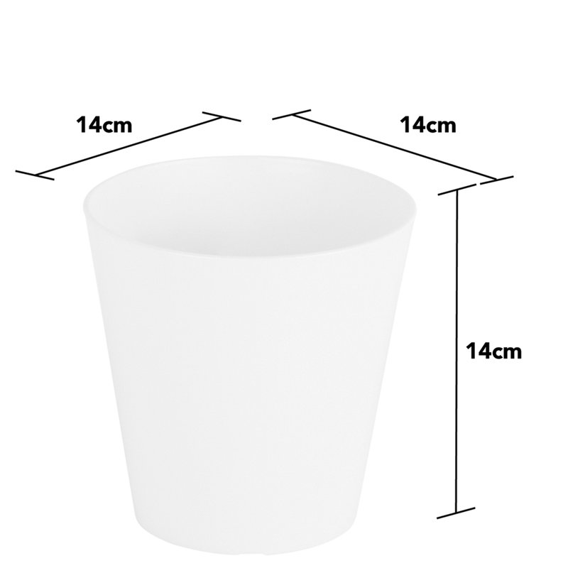 Wham Studio Round Planter Cover, 14cm H x 14cm W x 14cm D, White