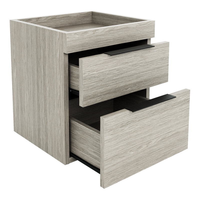 Table de chevet double à profil bas Capri, gris