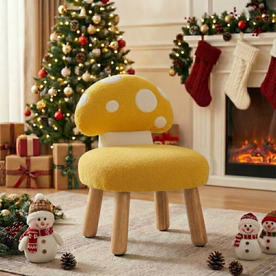 Mushroom Kids Chair With Solid Wood Legs by George Oliver