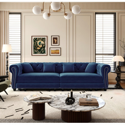 Canapé-lit de 89 po en velours Chesterfield, canapé-lit escamotable, canapé-lit très grand convertible pour le bureau d'un salon