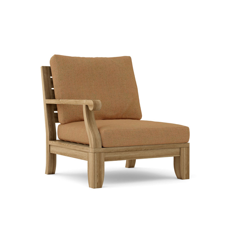 Outdoor Teak Lounge Chair, Canvas Teak