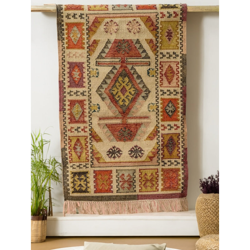 Hartsburg Geometric Hand Woven Indoor / Outdoor Area Rug, Rectangle 120 x 180cm