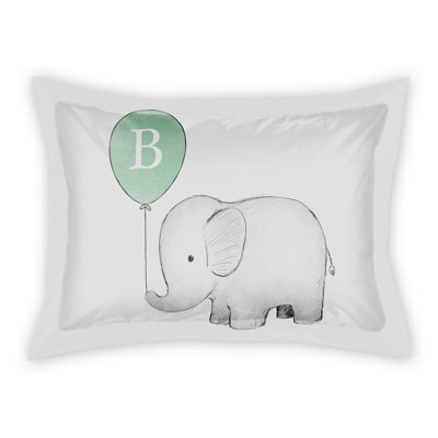 Couvre-oreiller en polyester monogramme éléphant